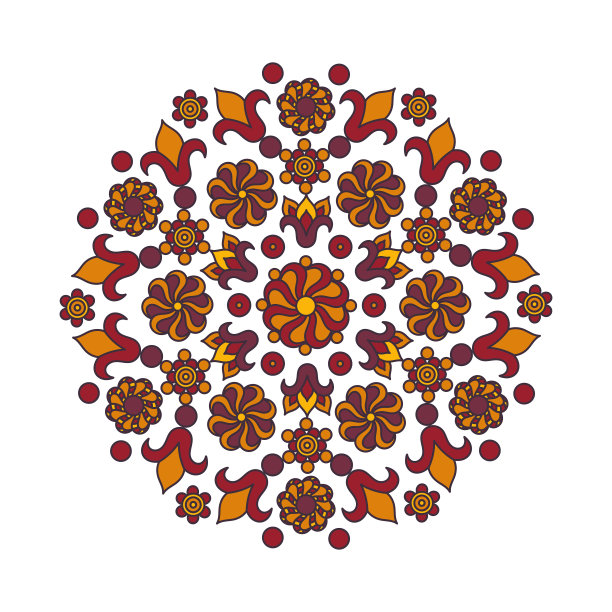 抽象的圆形民族图案。图片下载
