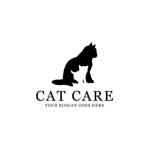 CAT Care，宠物爱好者的标志灵感，可爱的宠物标志品牌，kitty标志为您的动物护理中心图片下载