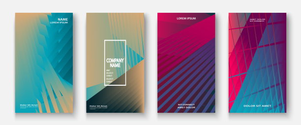 现代商业几何模板封面设计。手机社交媒体网络概念。促销海报的背景。创造性的故事。抽象的矢量图。时尚的渐变霓虹色图片下载