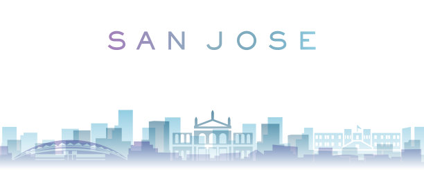 哥斯达黎加圣何塞透明层渐变地标天际线图片下载