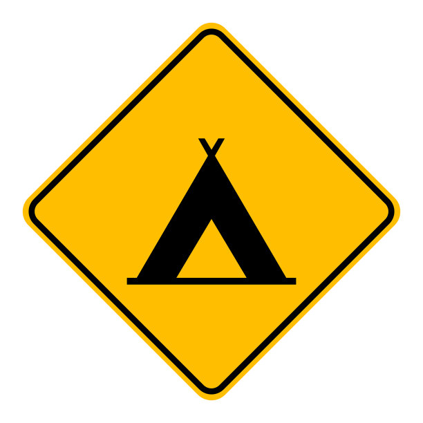 帐篷和路标图片下载