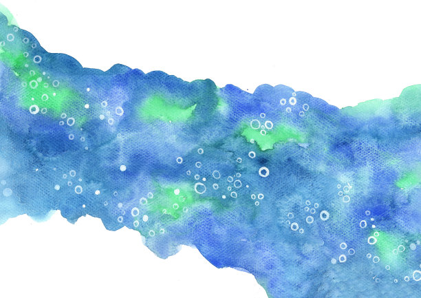 抽象的浅蓝色水彩背景装饰艺术品。图片下载