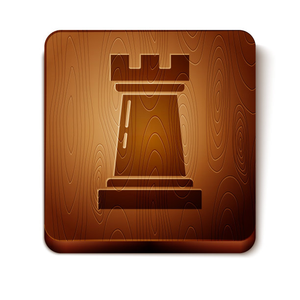 商业策略图标孤立在白色背景上。国际象棋的象征。游戏,管理、财务。木制方形按钮。矢量图图片下载