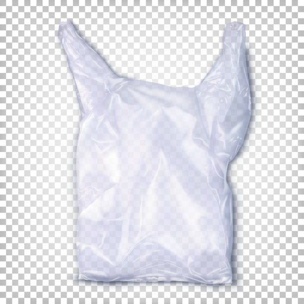 一次性聚乙烯包装为白色。矢量现实插图孤立在透明的背景。图片下载