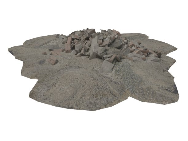 堆碎石和碎片孤立在白色3d插图图片下载