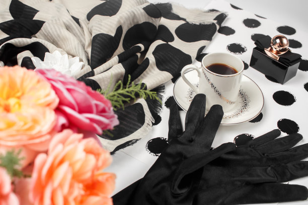 杂志,社交媒体。美容博客的概念。女性在白色背景上的时尚配饰。图片下载