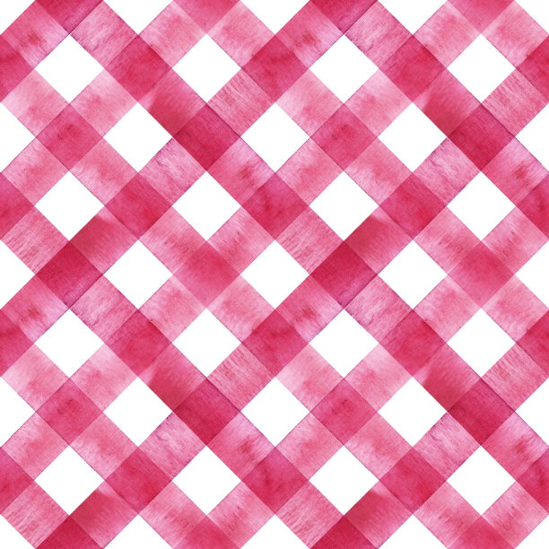 水彩斜条纹格子无缝图案。白色背景上的粉红红色条纹图片下载