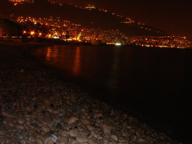 海岸夜景照片图片下载