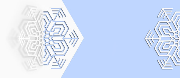 雕刻的纸雪花对折，弯曲，投下美丽的阴影在白色的背景3d插图图片下载