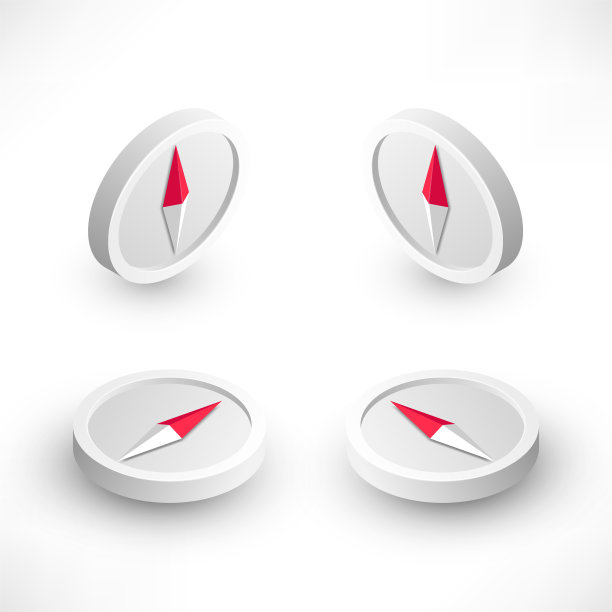 矢量罗盘图标等角集图片下载