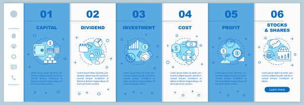 金融工具上的移动网页矢量模板图片下载