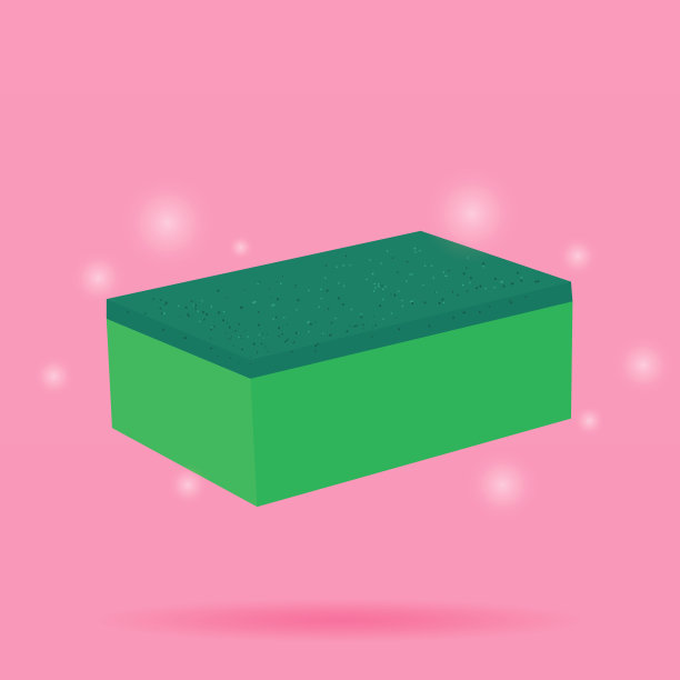 洗碗用的海绵隔离在白色背景上图片下载