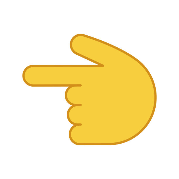 反手指数指向左彩色图标图片下载