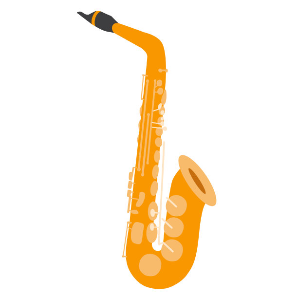 白色背景上孤立的中音萨克斯管的插图图片下载