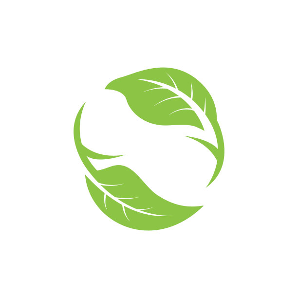 自然绿叶元素矢量图标。绿叶矢量符号图片下载