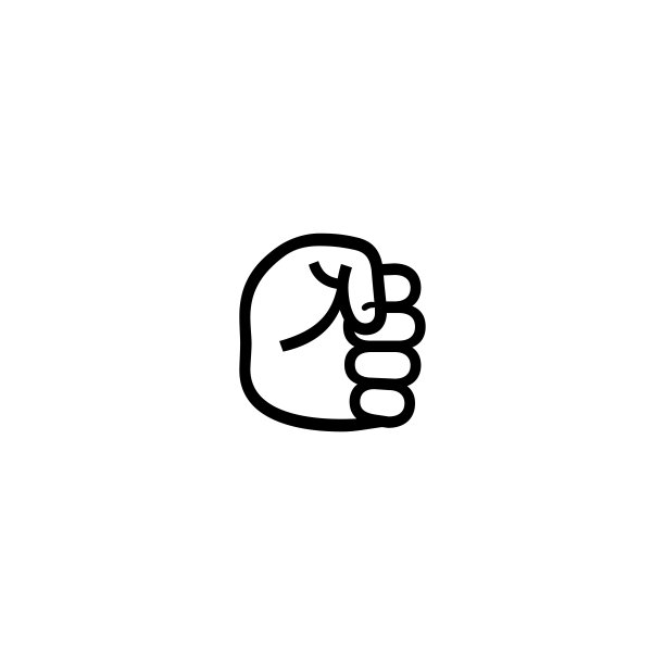 举起的拳头表情符号矢量图。孤立的举起拳头插图图标图片下载