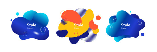 一套创意徽章旗帜图片下载