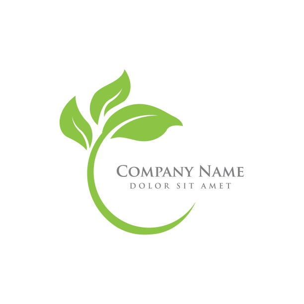 自然绿叶元素矢量图标。绿叶矢量符号图片下载