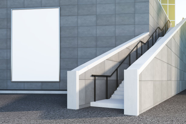 创意混凝土外墙与广告牌图片下载