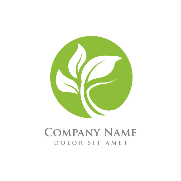 自然绿叶元素矢量图标。绿叶矢量符号图片下载