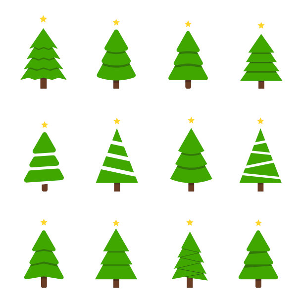 圣诞树被孤立在白色的背景上图片下载