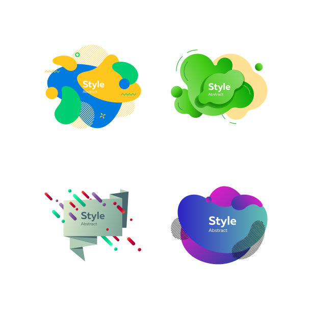 彩色不规则形状套装图片下载