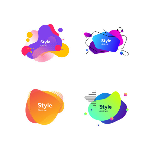 彩色抽象液体形状集图片下载