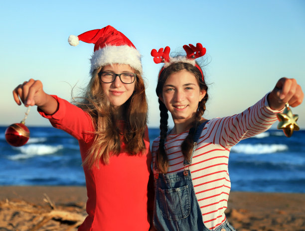 海滩上的圣诞节图片下载