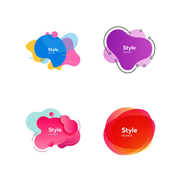 收集多种颜色的流动液体形状图片下载