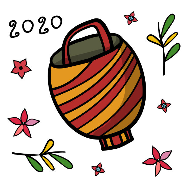 中国纸灯笼，décor元素。民族图案。亚洲东方模式。向量。矢量图图片下载