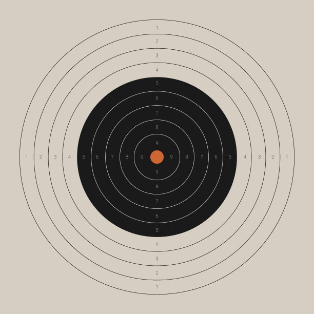 复古的射击目标。空白靶心瞄准模板。图片下载