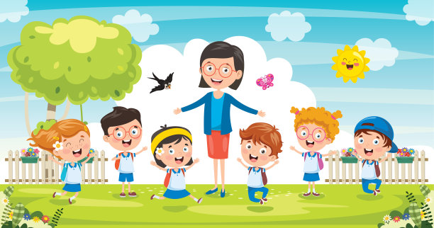 小学生与老师素材图片