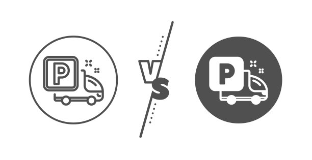 卡车停车线图标。停车场的迹象。向量图片下载