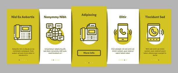 Voip呼叫系统上线图标设置矢量图片下载