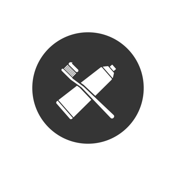 矢量图标牙刷和牙膏。黑色轮廓孤立图片下载