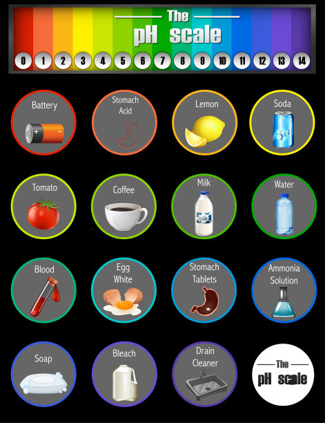 不同样品的pH值刻度图片下载