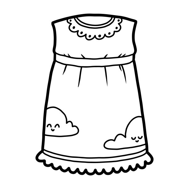 涂色书，睡衣和云彩图片下载