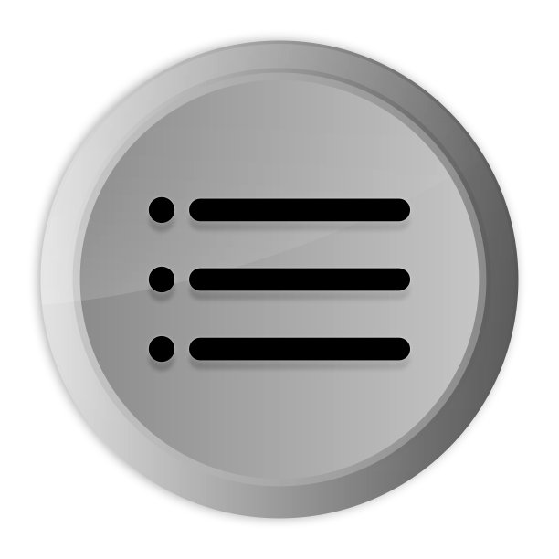 汉堡菜单栏图标金属银色圆形按钮金属设计圈孤立在白色背景黑白概念插图图片下载