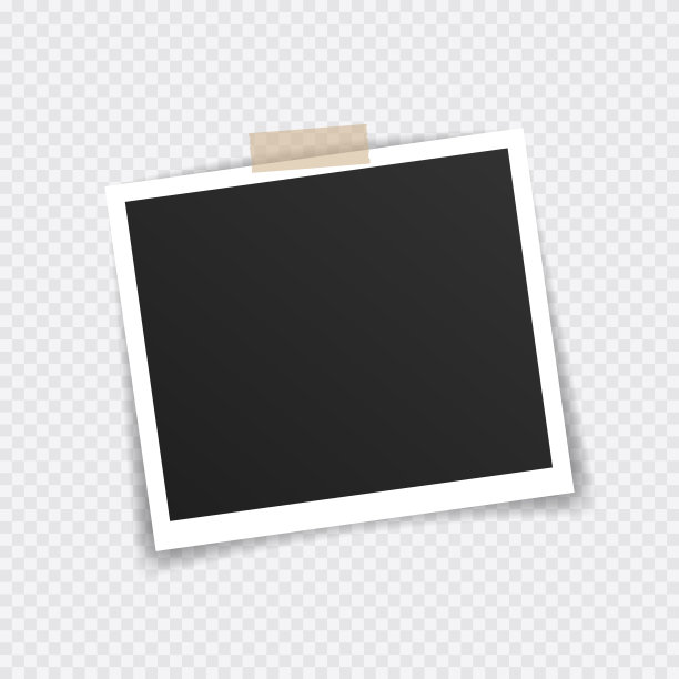 矢量相框模型设计。超级设置相框上的胶带隔离透明背景。矢量图图片下载