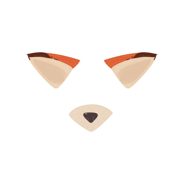 狐狸耳朵和鼻子面具为照片和视频效果卡通风格图片下载