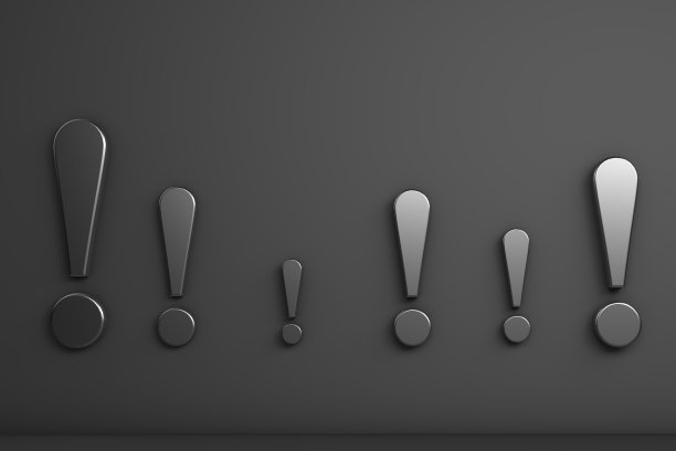 感叹号图标的3d渲染。图片下载