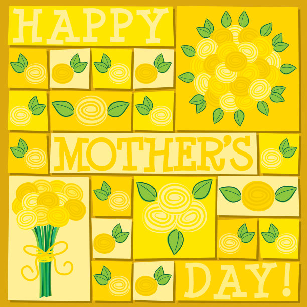 时髦的玫瑰母亲节卡片矢量格式。图片下载