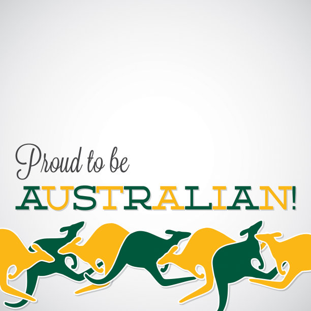 袋鼠线澳大利亚日卡在矢量格式。图片下载