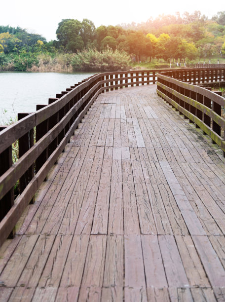 湖面上的木桥图片下载