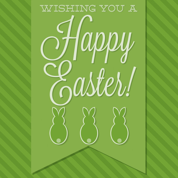 复古风格的“快乐复活节”矢量格式卡。图片下载