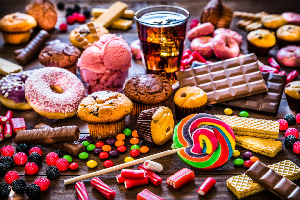 产品分类与高糖水平库存照片图片下载