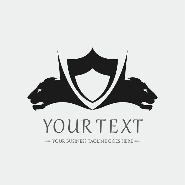 狮子盾图标-矢量插图图片下载