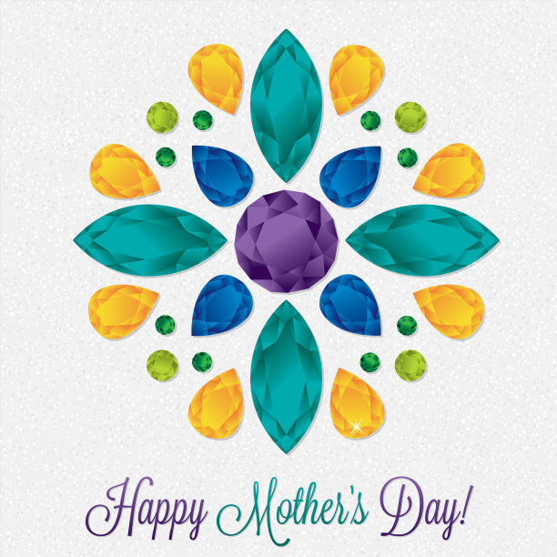 母亲节宝石卡矢量格式。图片下载