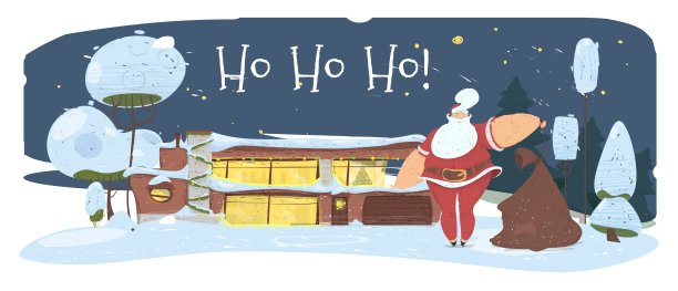 魔法之夜在平安夜。带包的圣诞老人图片下载