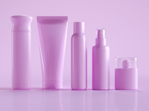 粉红色的化妆品设置模拟图片下载